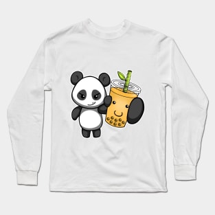 Panda Boba Bubble Tea Chinese Zodiac Long Sleeve T-Shirt